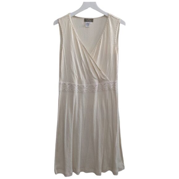 The Territory Ahead, Sleeveless Wrap Dress, V Neck, linen laced, Size M - Picture 1 of 6